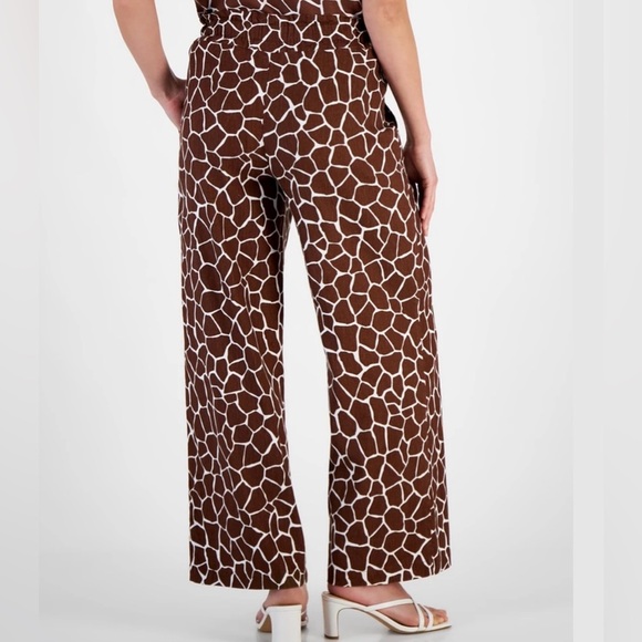 INC International Concepts Printed Linen Blend Women's Pants, Wide Legs Pants - Picture 2 of 9